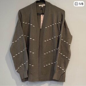 Khaki Cardigan Sweater by Le Serein
